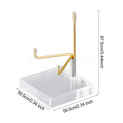 2Pcs 2 Colors Square Transparent Acrylic Mineral Crystal Stands ODIS-GL0001-06-1