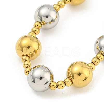 304 Stainless Steel & 201 Stainless Steel Round Beaded Necklaces for Women NJEW-G144-04C-GP-1