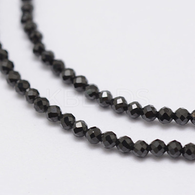Natural Black Spinel Beads Strands G-E351-01-1