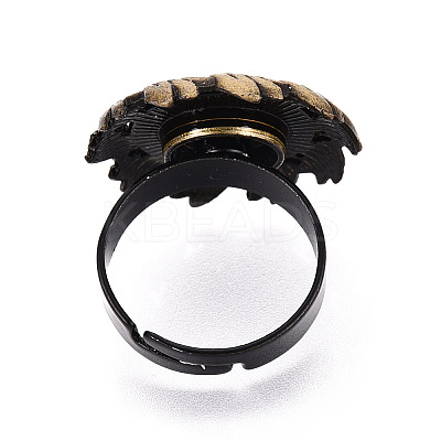 Adjustable Alloy & Iron Bezel Cup Ring Base with Rotatable Tray MAK-T012-01AB-1