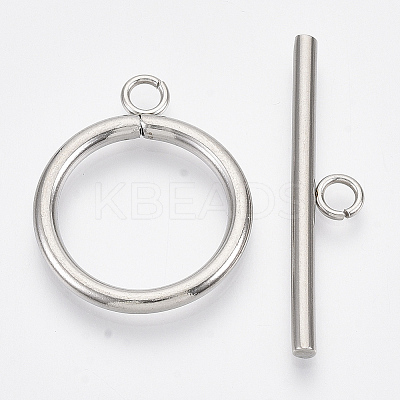 Non-Tarnish 304 Stainless Steel Toggle Clasps LS-STAS-N087-05-1