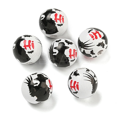 Halloween Series Wood European Beads WOOD-U002-01D-1