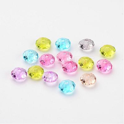 Transparent Acrylic Faceted Rondelle Beads X-PL408Y-1
