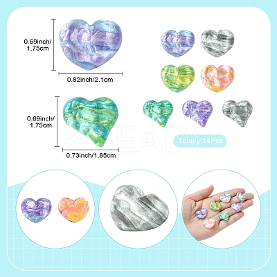 14Pcs 7 Styles Translucent Resin Decoden Cabochons CRES-FS0001-16-1