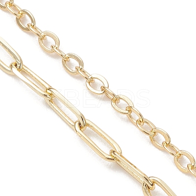 Brass Paperclip Chain Cable Chain Bracelet Slider Making AJEW-JB01523-1