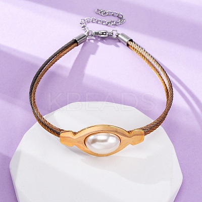 304 Stainless Steel Multi-strand Bracelets BJEW-A036-07G-1