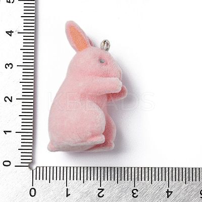 Flocky Opaque Resin Pendants RESI-G105-02F-1