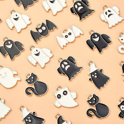 70Pcs 14 Styles Halloween Alloy Enamel Pendants ENAM-CJ0002-18-1