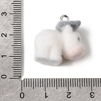 Flocking Opaque Resin Pendants RESI-G123-01A-1