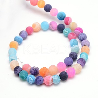 Natural Weathered Agate Beads Strands X-G-G589-6mm-09-1