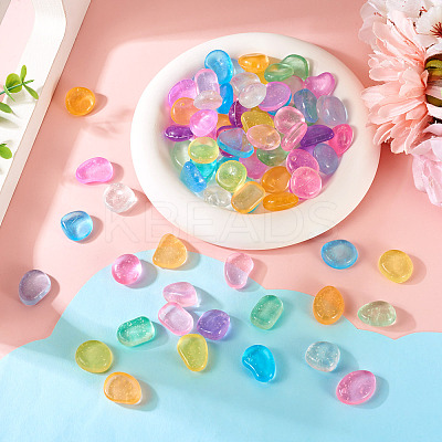 100Pcs Luminous Transparent Resin Cabochons RESI-TAC0011-79-1