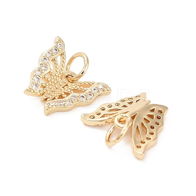 Brass Micro Pave Cubic Zirconia Pendants KK-B133-05G-03-1