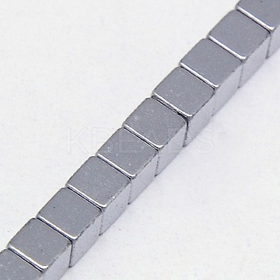 Electroplate Non-magnetic Synthetic Hematite Beads Strands G-J170A-4x4mm-M-1