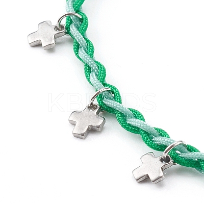 Adjustable Nylon Thread Braided Bead Bracelets BJEW-JB06058-03-1