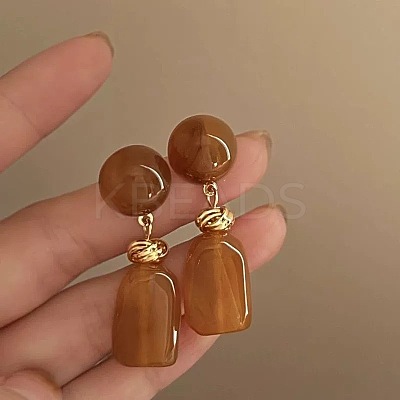 Alloy Resin Dangle Stud Earrings FS-WGC2837-01-1
