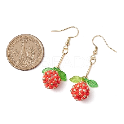 Handmade Glass Seed Beads Dangle Earrings EJEW-MZ00245-1