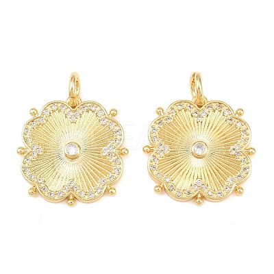 Brass Micro Pave Cubic Zirconia Pendants X-KK-C162-062G-01-1