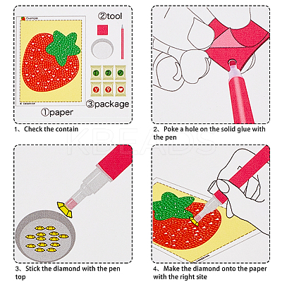 DIY Diamond Painting Stickers Kits For Kids DIY-SC0011-46-1