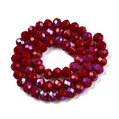 Electroplate Opaque Solid Color Glass Beads Strands LS-EGLA-A044-P8mm-L02-1