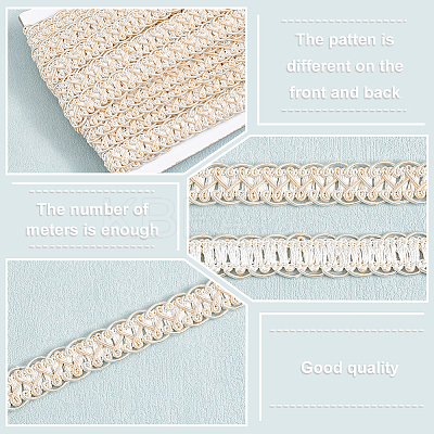 Polyester Braided Lace Trim OCOR-WH0078-09D-1