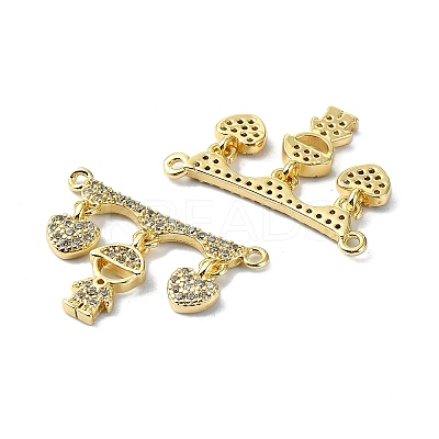 Rack Plating Brass Micro Pave Clear Cubic Zirconia Pendants KK-R157-12B-G-1