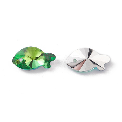 Electroplate Transparent Glass Pendants GLAA-A008-09C-1