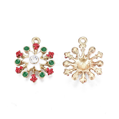 Rack Plating Alloy Enamel Pendants LS-ENAM-N055-142-1