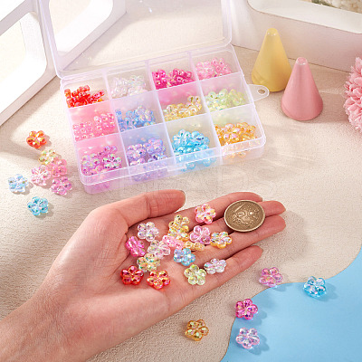 168Pcs 12 Colors Transaparent Acrylic Beads PACR-TA0001-19-1