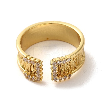 Brass Micro Pave Cubic Zirconia Adjustable Rings RJEW-K259-01D-G-1