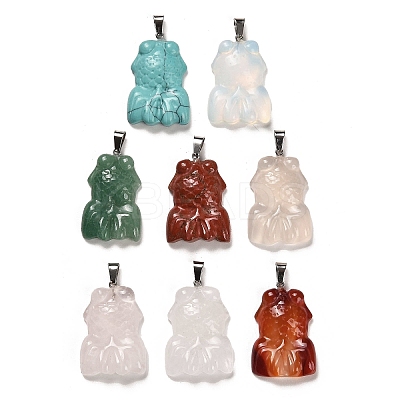 Natural & Synthetic Mixed Gemstone Pendants G-M424-09P-1