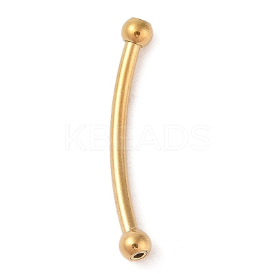 304 Stainless Steel Curved Tube Beads LS-STAS-M061-04G-1