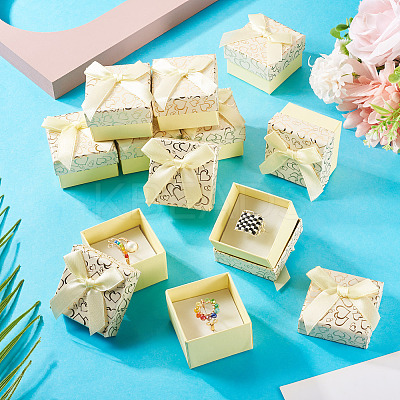 Bowknot Cardboard Paper Ring Gift Storage Boxes CON-TAC0001-16F-1