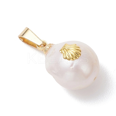 Natural Baroque Pearl Keshi Pearl Pendants PALLOY-JF04964-1
