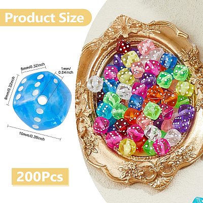 200Pcs Transparent Acrylic Beads FIND-DC0006-48-1