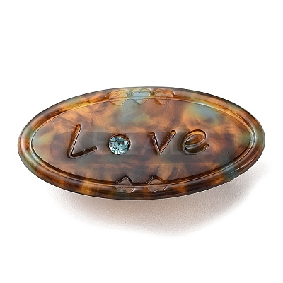 Oval with Word Love Resin Alligator Hair Clips LS-PHAR-D015-01G-1