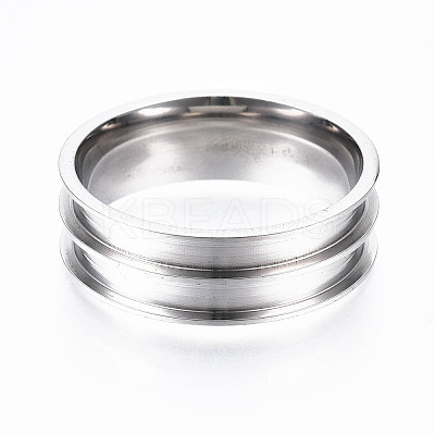 Tarnish Resistant 201 Stainless Steel Ring Core Blank for Inlay Jewelry Making RJEW-ZX002-05-13-1