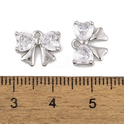 Brass Micro Pave Clear Cubic Zirconia Charms LS-KK-L212-11P-1