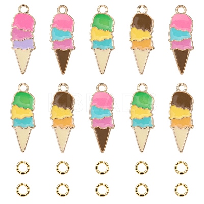 Summer Theme Alloy Enamel Pendants ENAM-YW0002-86G-1