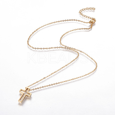 304 Stainless Steel Pendant Necklaces NJEW-F264-05G-1