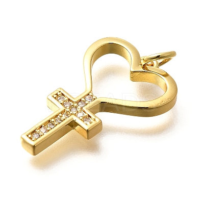 Brass Micro Pave Cubic Zirconia Pendants KK-B128-11G-01-1
