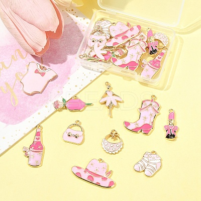 20Pcs 10 Styles Rack Plating Alloy Enamel Pendants ENAM-FS0002-74-1