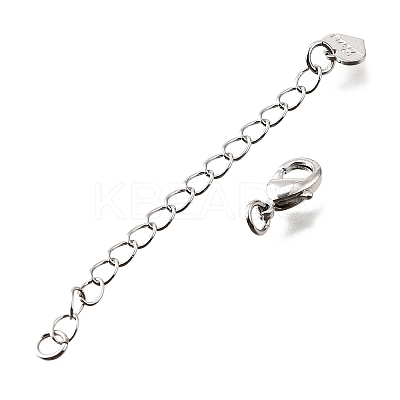 Brass Micro Pave Cubic Zirconia End With Chain KK-V011-27P-1