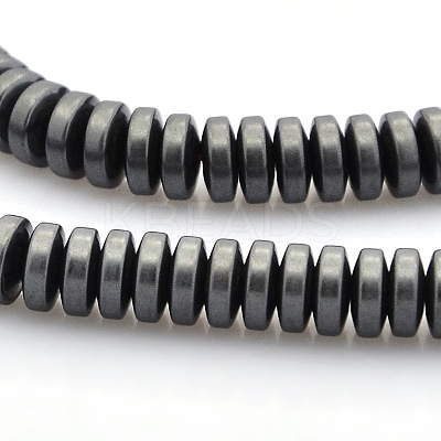 Matte Style Electroplate Non-magnetic Synthetic Hematite Rondelle Beads Strands G-M079-03-1