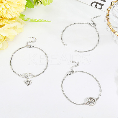 18Pcs 304 Stainless Steel Chain Bracelet Making MAK-SC0001-34-1