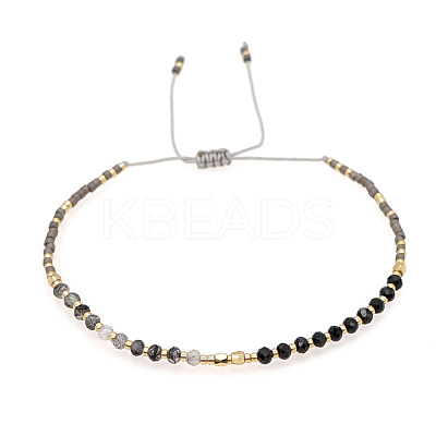 Adjustable Glass Seed Bead Braided Bead Bracelets for Women VT9382-51-1