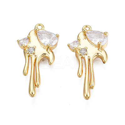 Brass Micro Pave Cubic Zirconia Pendants KK-N231-290A-1