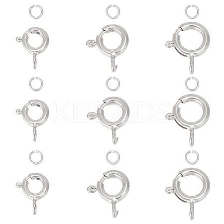 GOMAKERER 925 Sterling Silver Spring Ring Clasps with Open Jump Rings STER-GO0001-04S-1