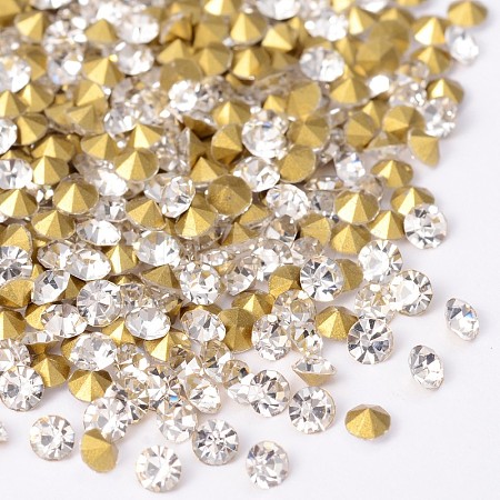 Back Plated Diamond Glass Pointed Rhinestone RGLA-SS12-001-1
