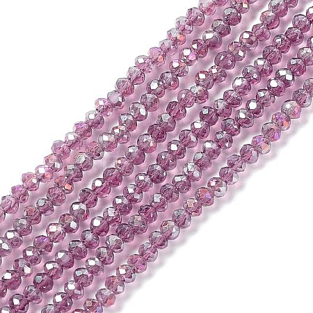 Electroplate Glass Beads Strands X-EGLA-R048-2mm-11-1
