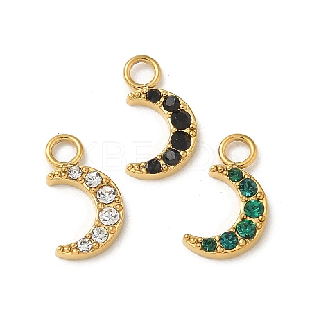 Ion Plating(IP) 304 Stainless Steel with Rhinestone Charms STAS-G351-16G-1